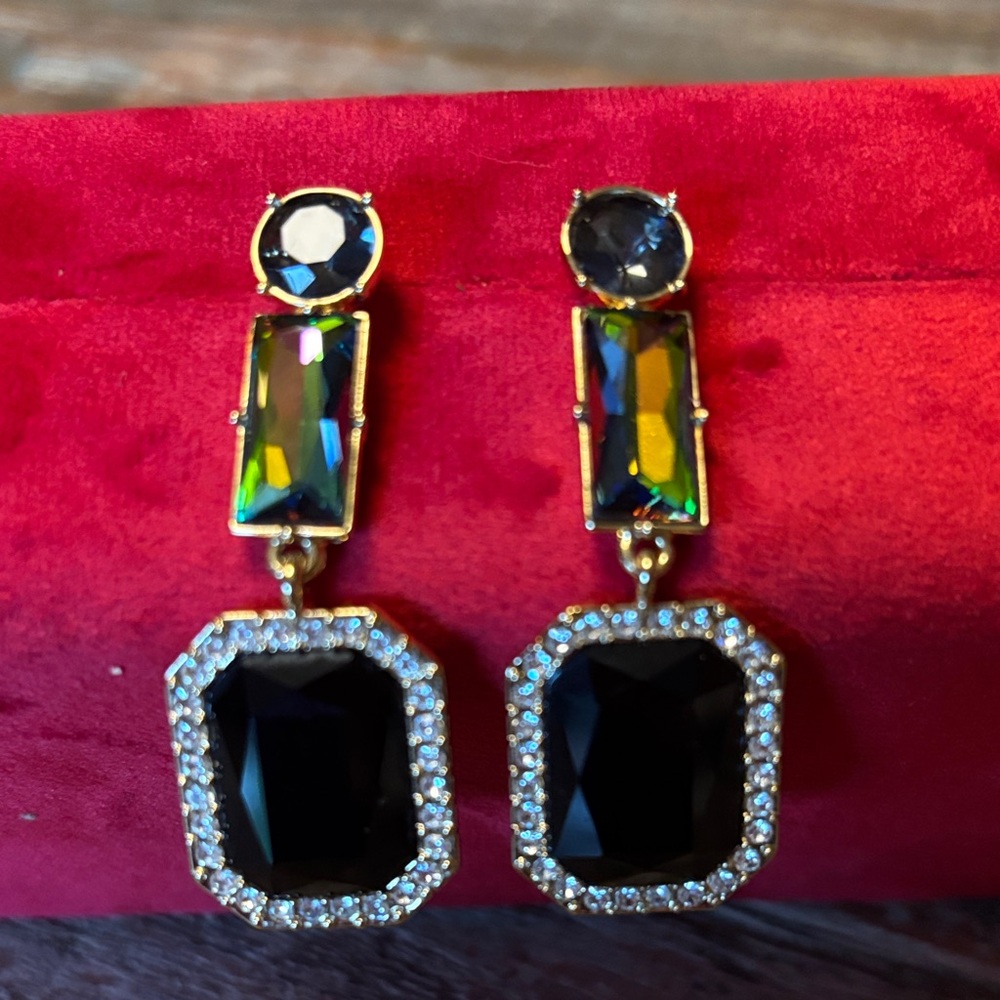 Kate Spade Green and Black Gemstone Earrings